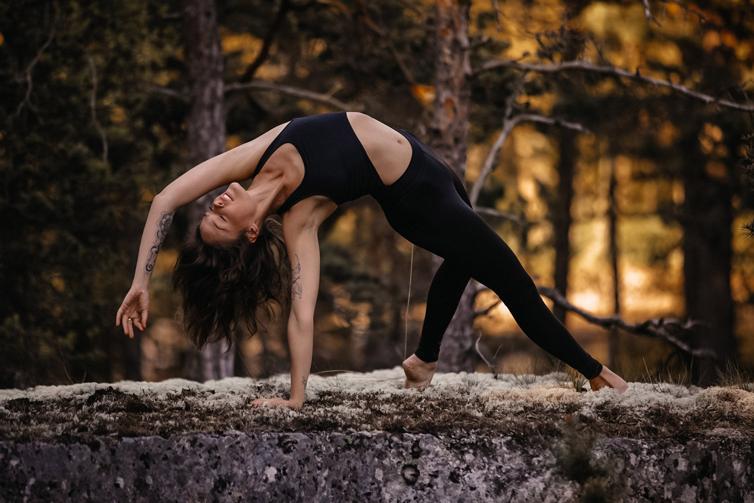 woman wearing vanilla shanti one-piece yoga outfit
