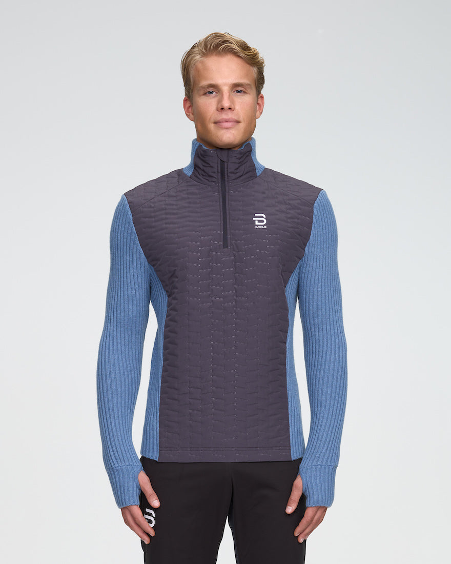 men's daehlie half zip comfy 2.0 midlayer elemental blue