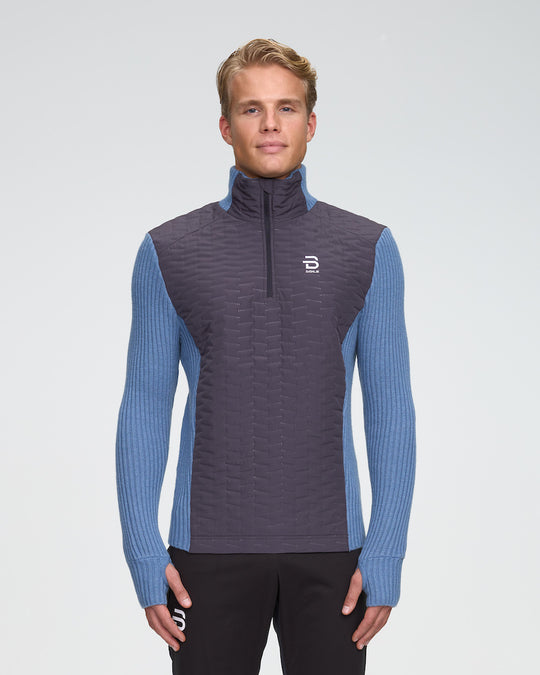 men's daehlie half zip comfy 2.0 midlayer elemental blue