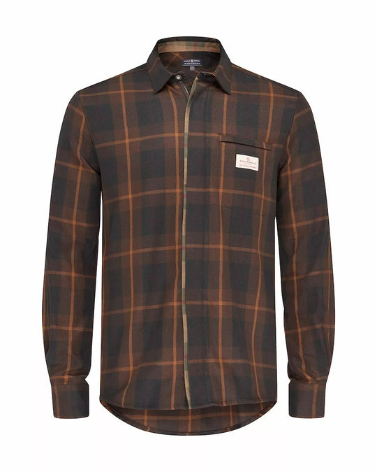 amundsen skauen field shirt in hunter brown checks