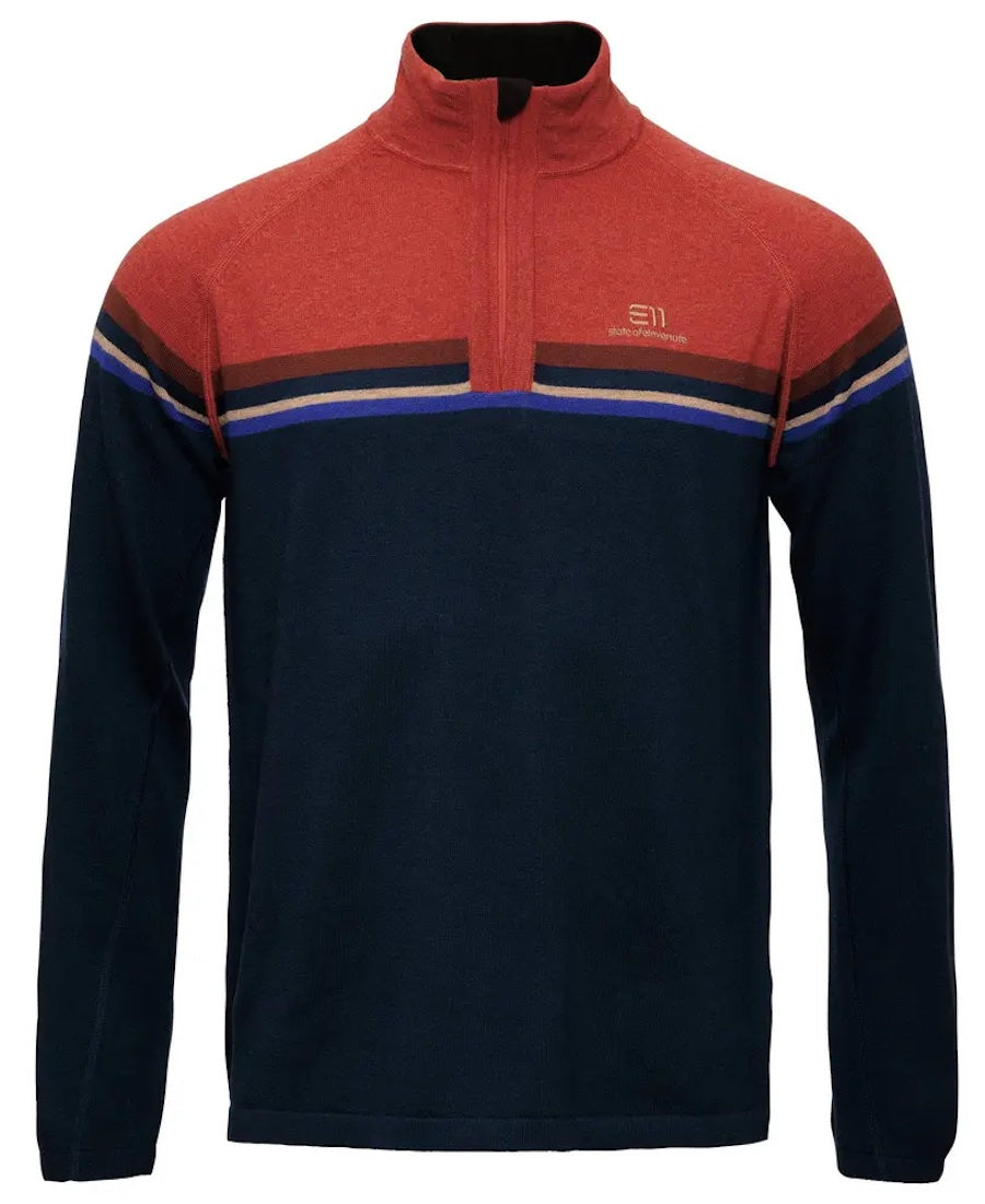 Elevenate Men's Smart Merino Wool Ski Sweater rooibos