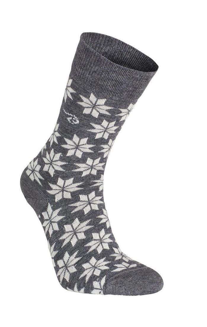 ivanhoe of sweden snowflake socks grey marl