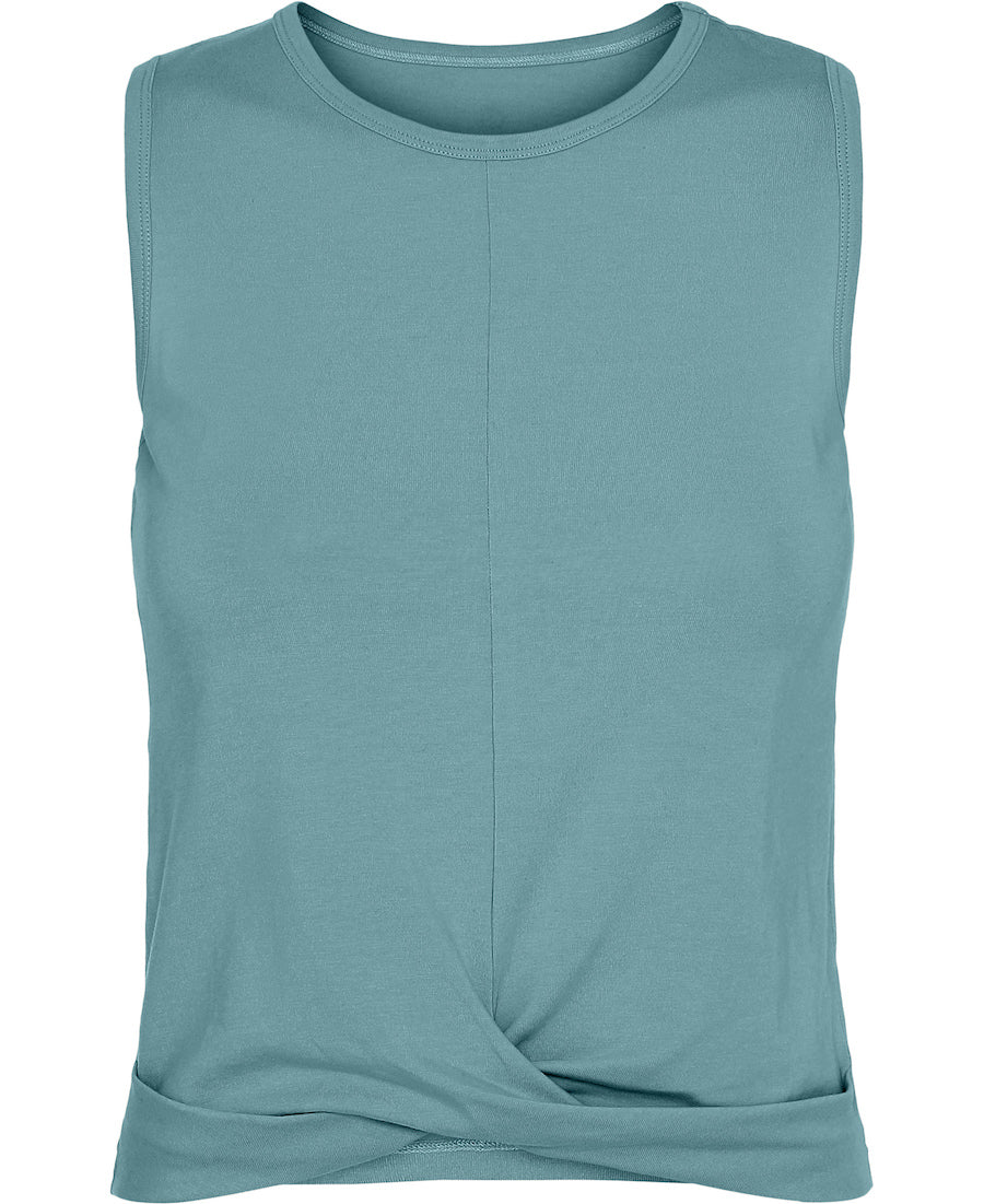Draped Tank in Britney Turquoise Blue with Wrap at waist