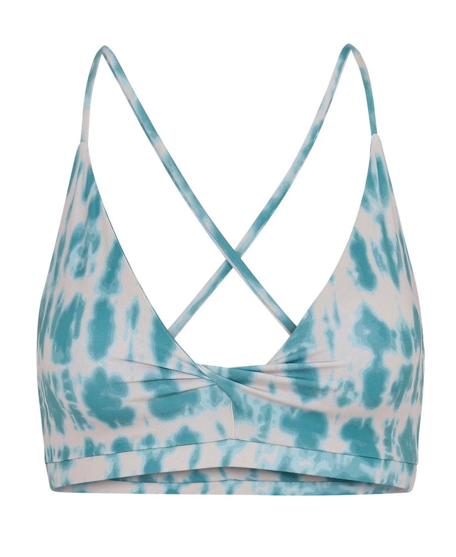 Tigerlilly Printed Bra top Turquoise Cream Batik