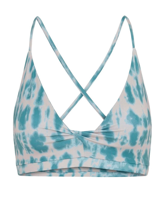 Tigerlilly Printed Bra top Turquoise Cream Batik