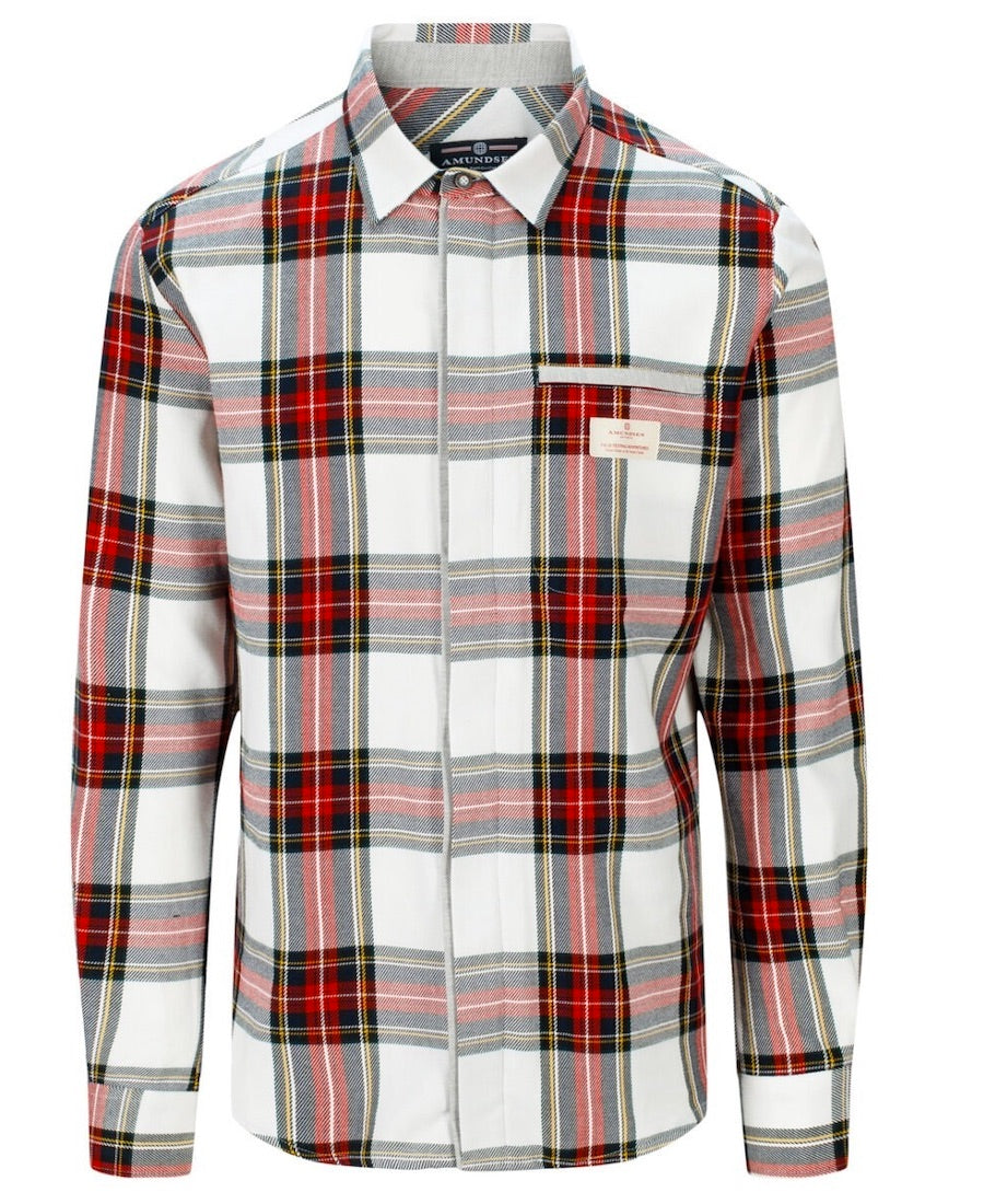 amundsen skauen field shirt in checkered red