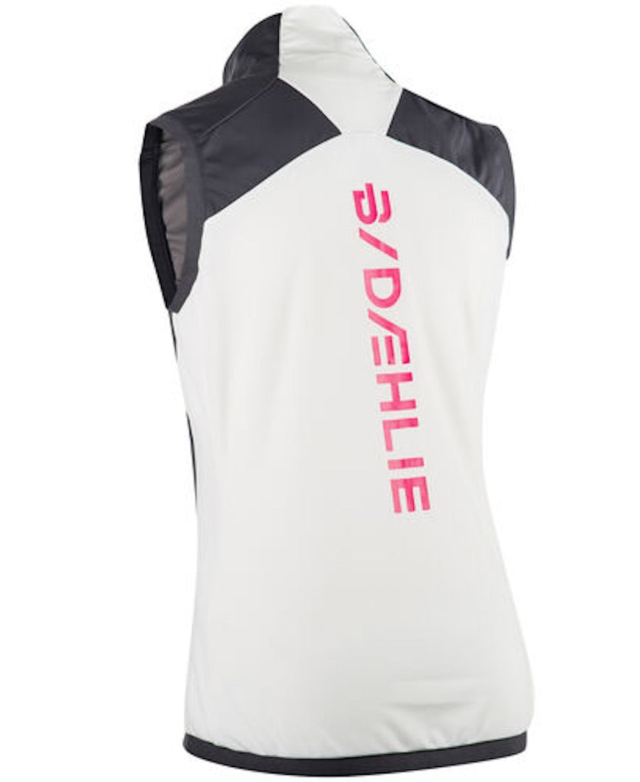 Dark running vest with pink zipper for women by Daehlie