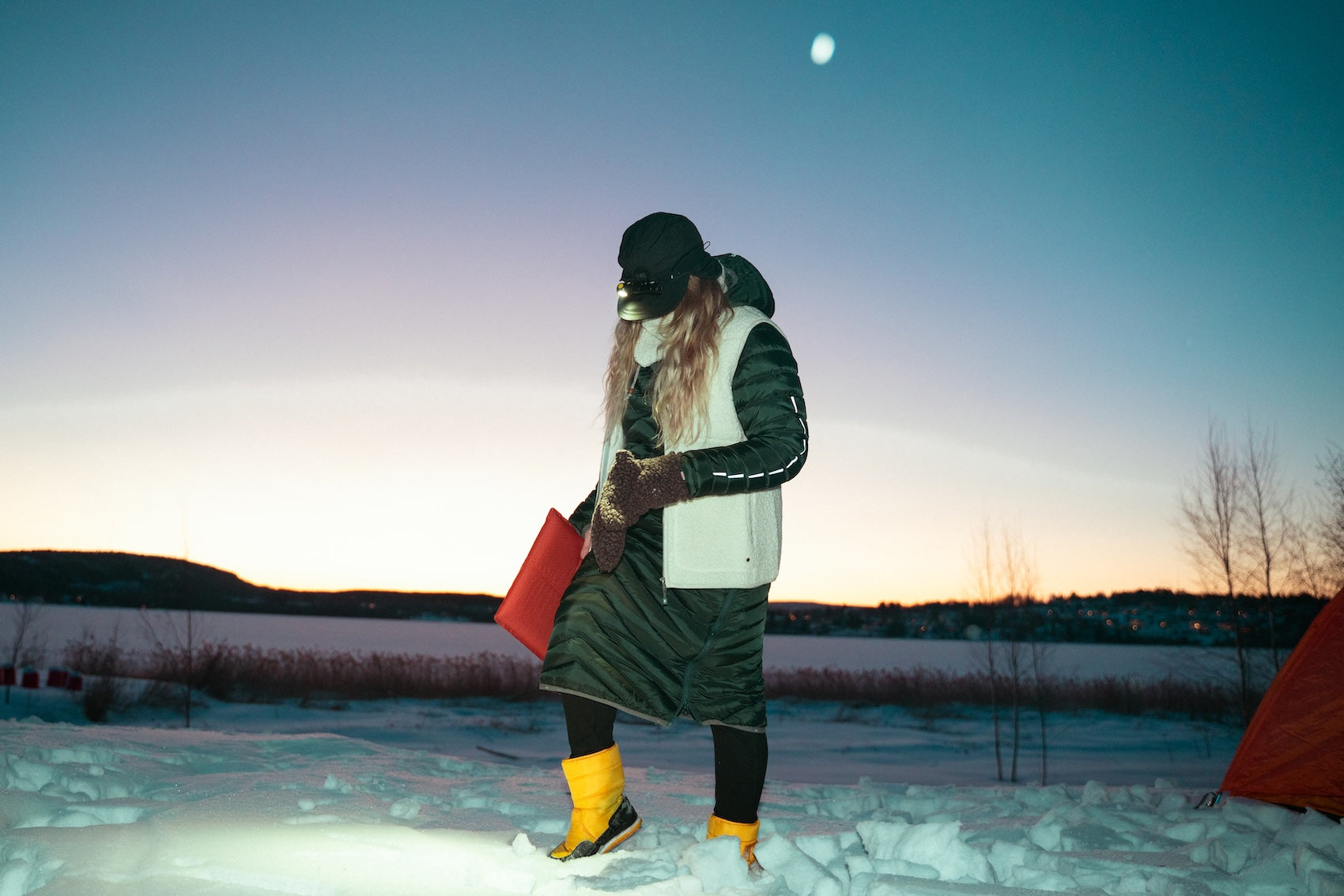 woman outdoors in varg sustainable scandinavian clothing