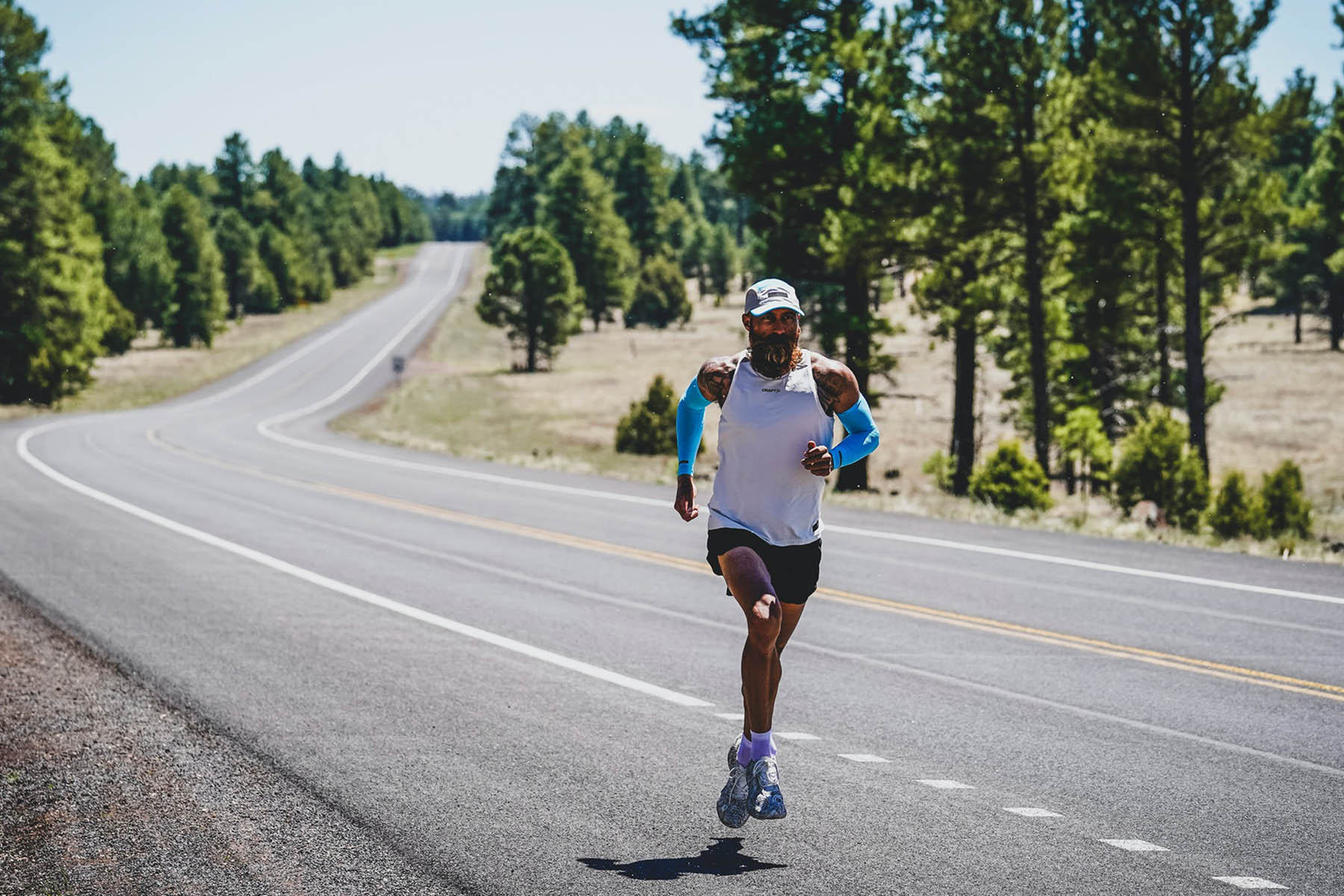 runner in craft sportswear running clothes