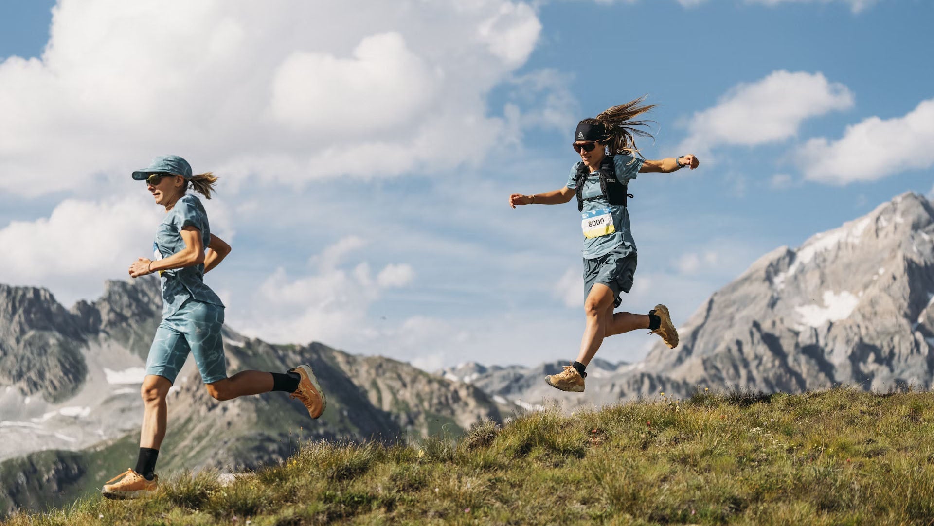 two women wearing odlo trail running clothes