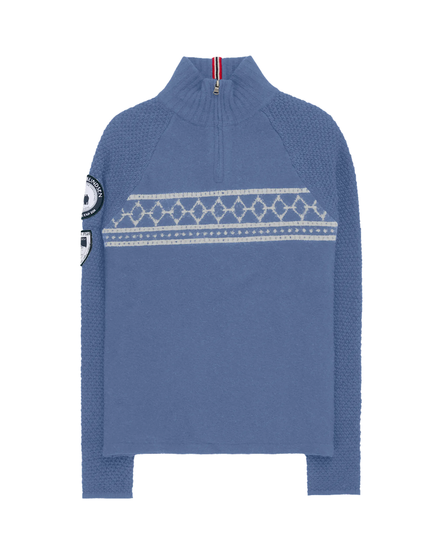 women's amundsen boiled ski sweater in denim blue