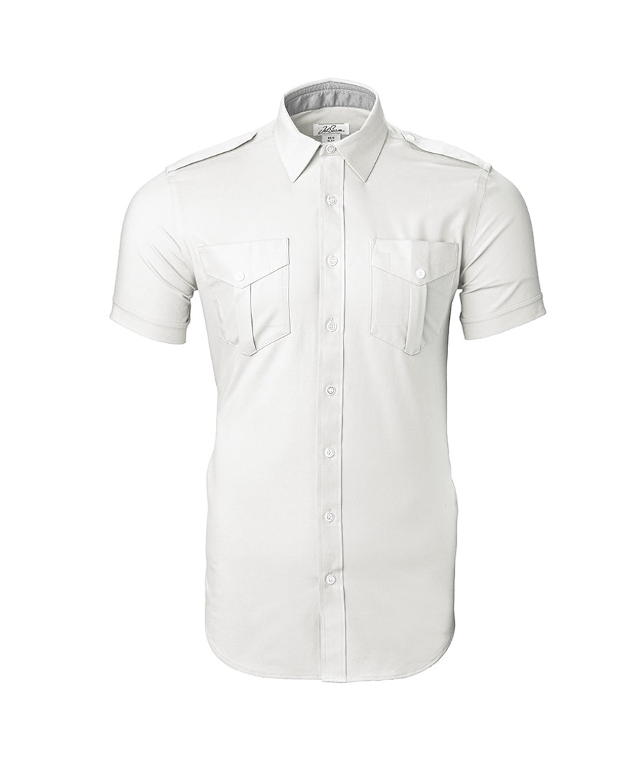 etseam men's pilot shirt short sleeve
