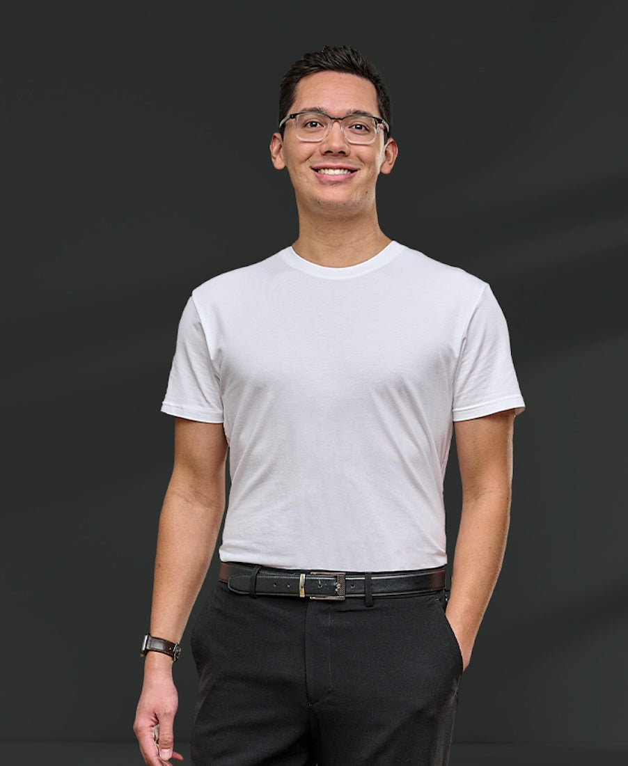 man wearing a jetseam crew neck pilot undershirt