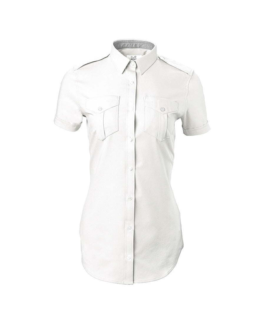 jetseam women's pilot shirt short sleeve
