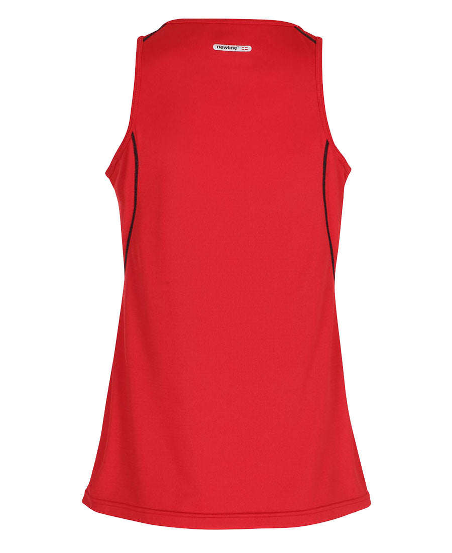 women's base coolskin singlet red by newline for aktiv activewear back view