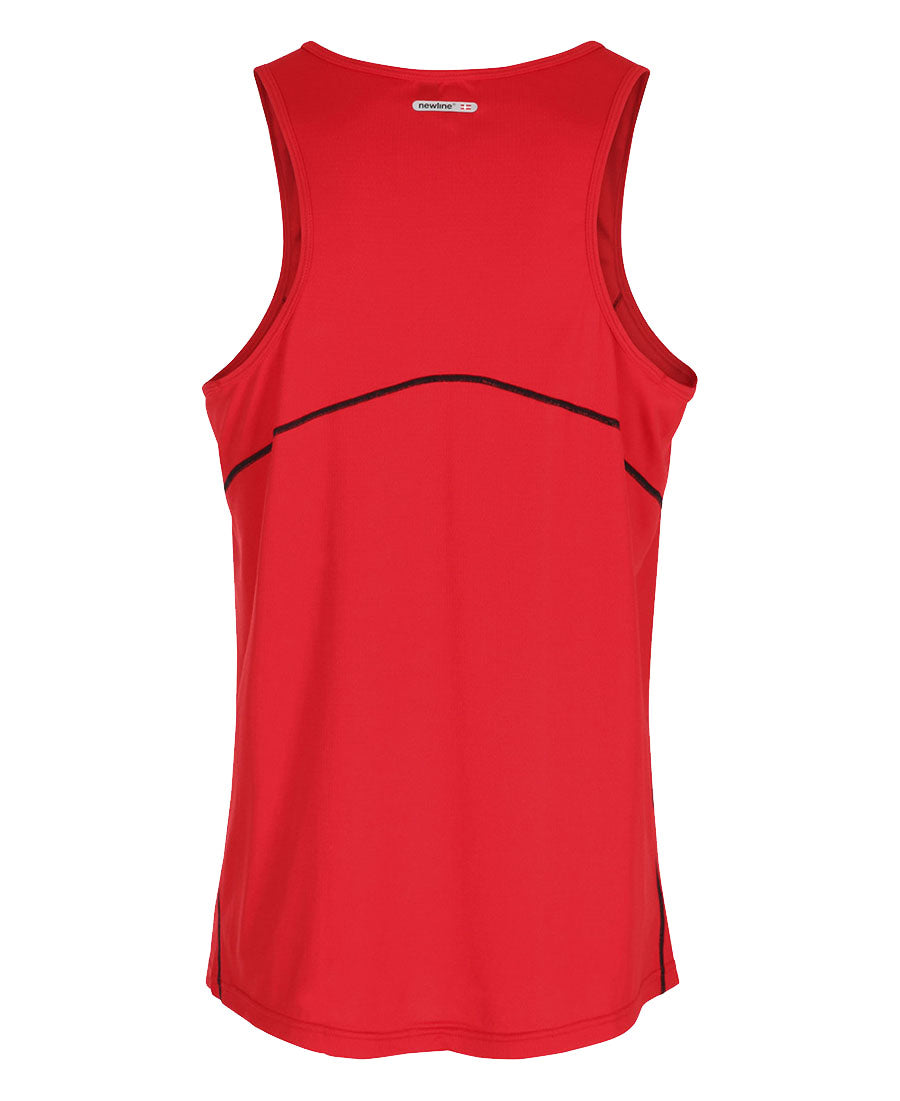 men's base coolskin singlet red by newline for aktiv activewear back view