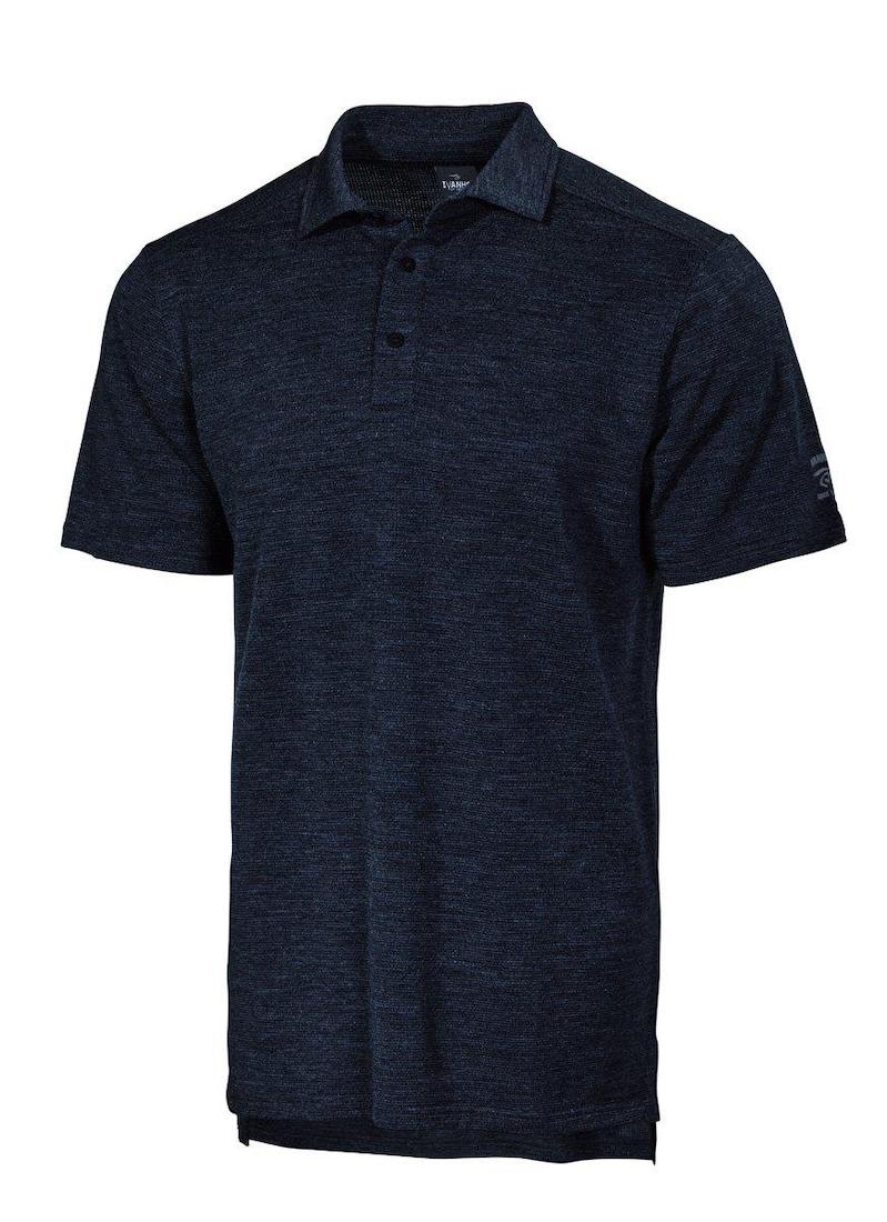 Front view of Elis Polo Shirt by Ivanhoe in navy blue.