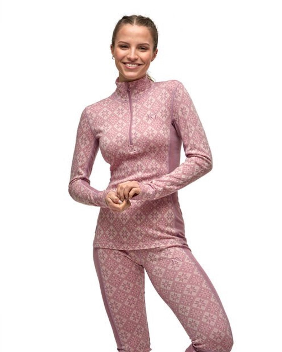 Woman wearing pink baselayer