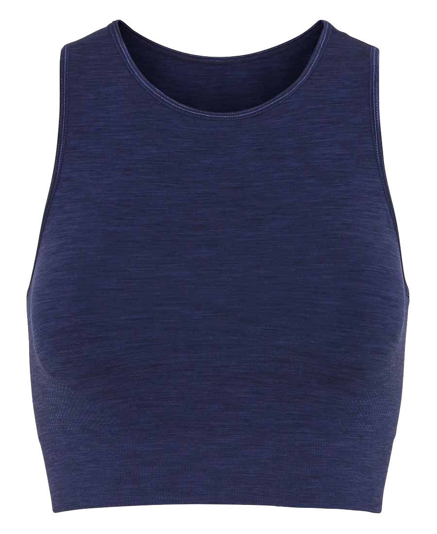 seamless crop top in aura blue by moonchild yoga wear for aktiv scandinavian athleisure front view