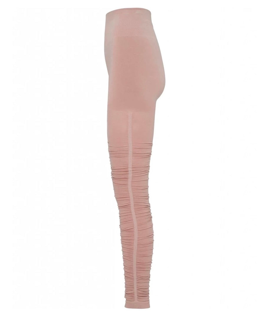 Side view of Rose Dust Pink Ballet Leggings by Moonchild Yoga Wear available at Aktiv