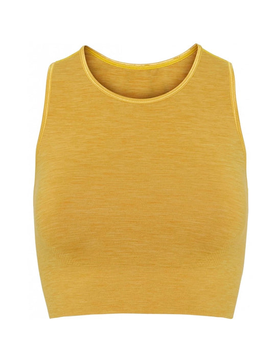 Seamless Crop top in Dandelion Yellow front