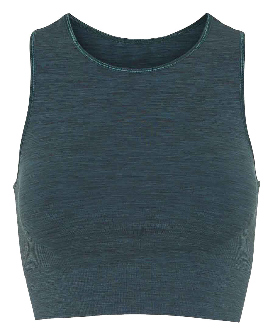 seamless crop top in forest green by moonchild yoga wear for aktiv scandinavian athleisure front view