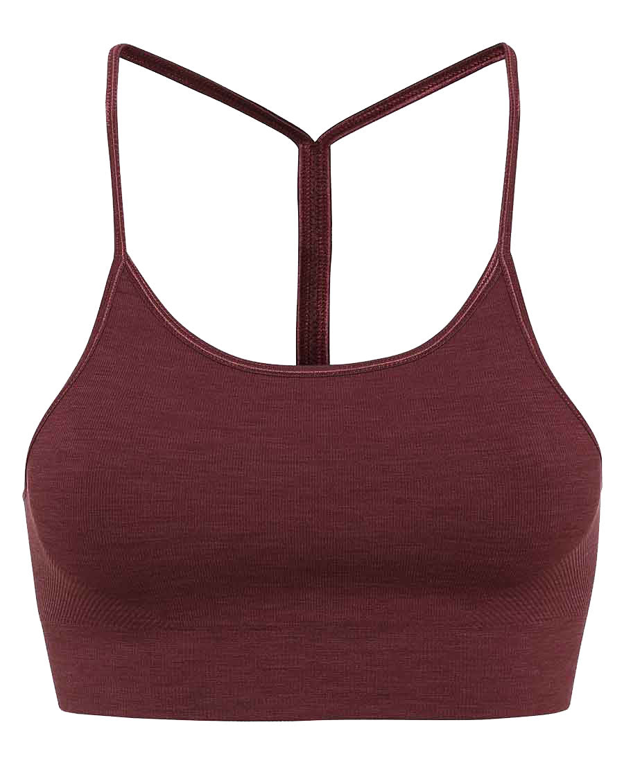 seamless zen bra top in geranium by moonchild yoga wear for aktiv scandinavian athleisure front view