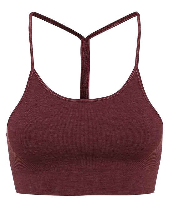 seamless zen bra top in geranium by moonchild yoga wear for aktiv scandinavian athleisure front view