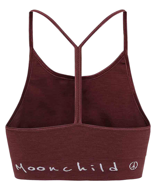seamless zen bra top in geranium by moonchild yoga wear for aktiv scandinavian athleisure back view