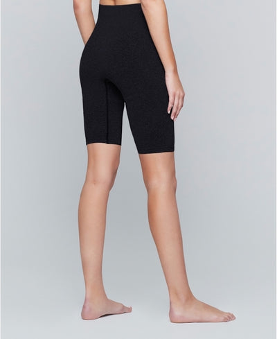 Black knit biker shorts for women by Moonchild Yoga Wear