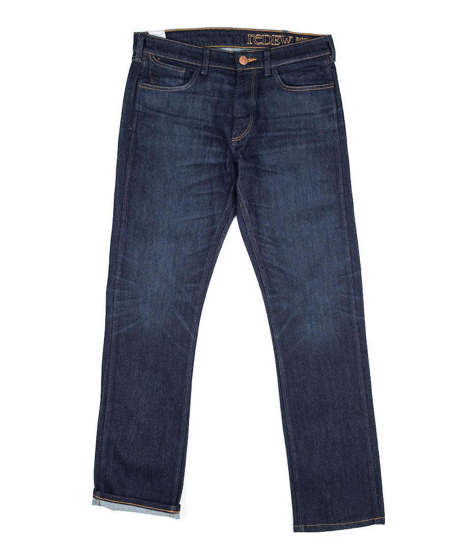 Ravin Indigo Implode Slim Straight denim jeans by Redew for Aktiv Scandinavian style mens or unisex