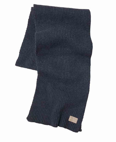 Cozy rib knitted wool scarf in light navy.