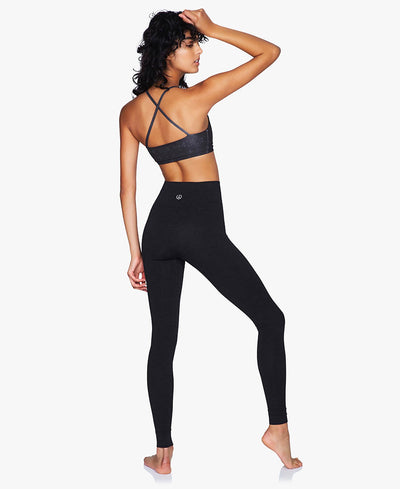 model wearing onyx black seamless leggings by moonchild yoga wear for aktiv scandinavian athleisure