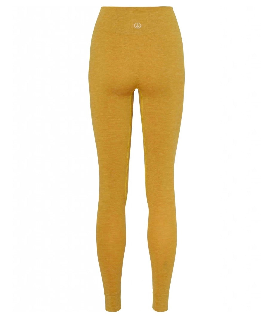 Dandelion yellow seamless leggings by moonchild yoga wear for aktiv scandinavian athleisure back view