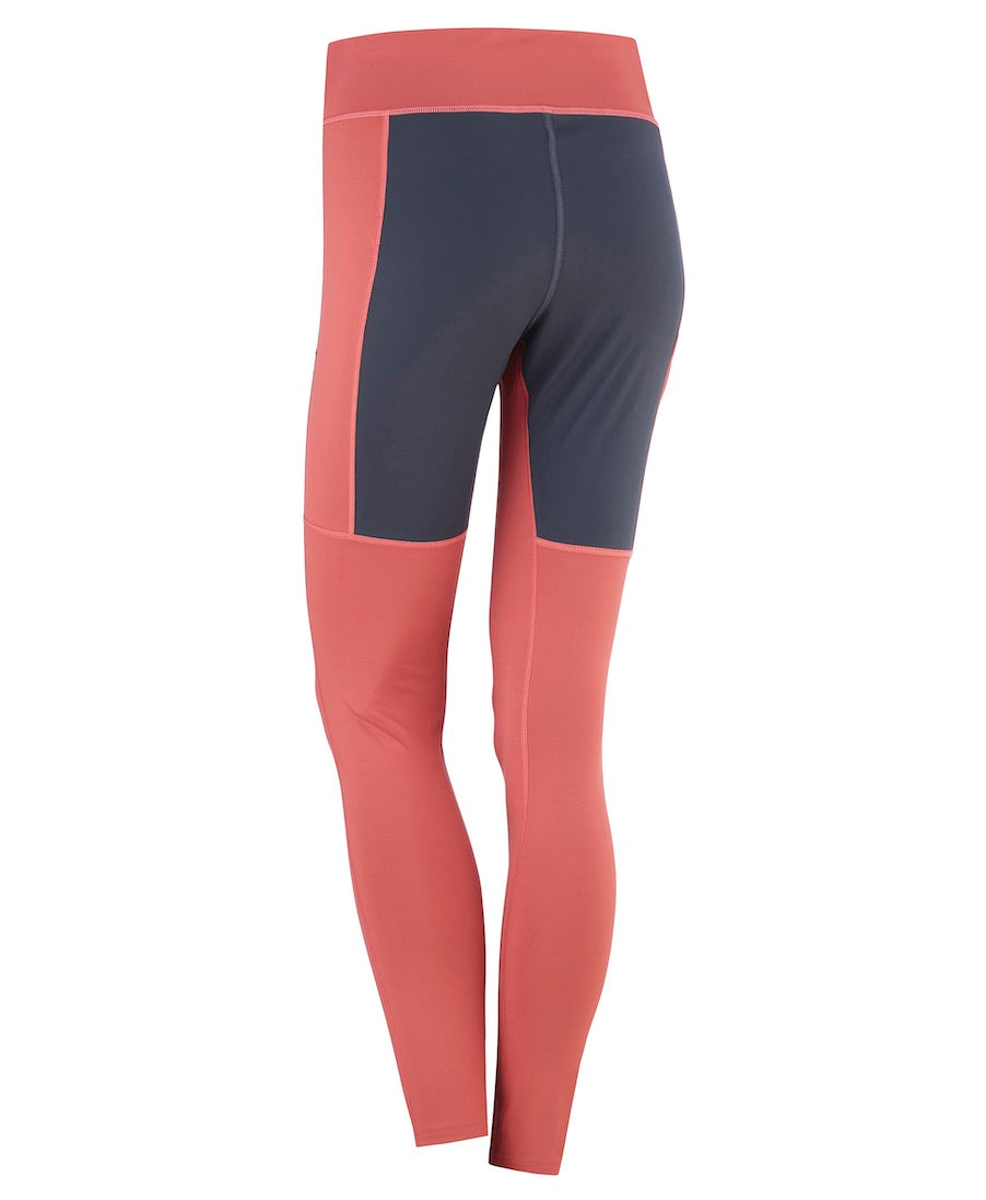 Back of Taffy Pink tights for women by Kari Traa with a gray seat
