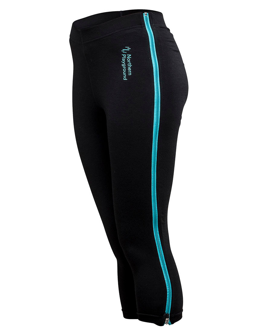Ziplongs® 3/4 Wool Womens by Northern Playground for Aktiv Scandinavian Activewear side view