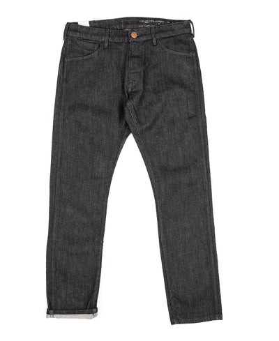 Bjork Black preshrunk full front view skinny denim jeans by Redew for Aktiv Scandinavian style womens or unisex
