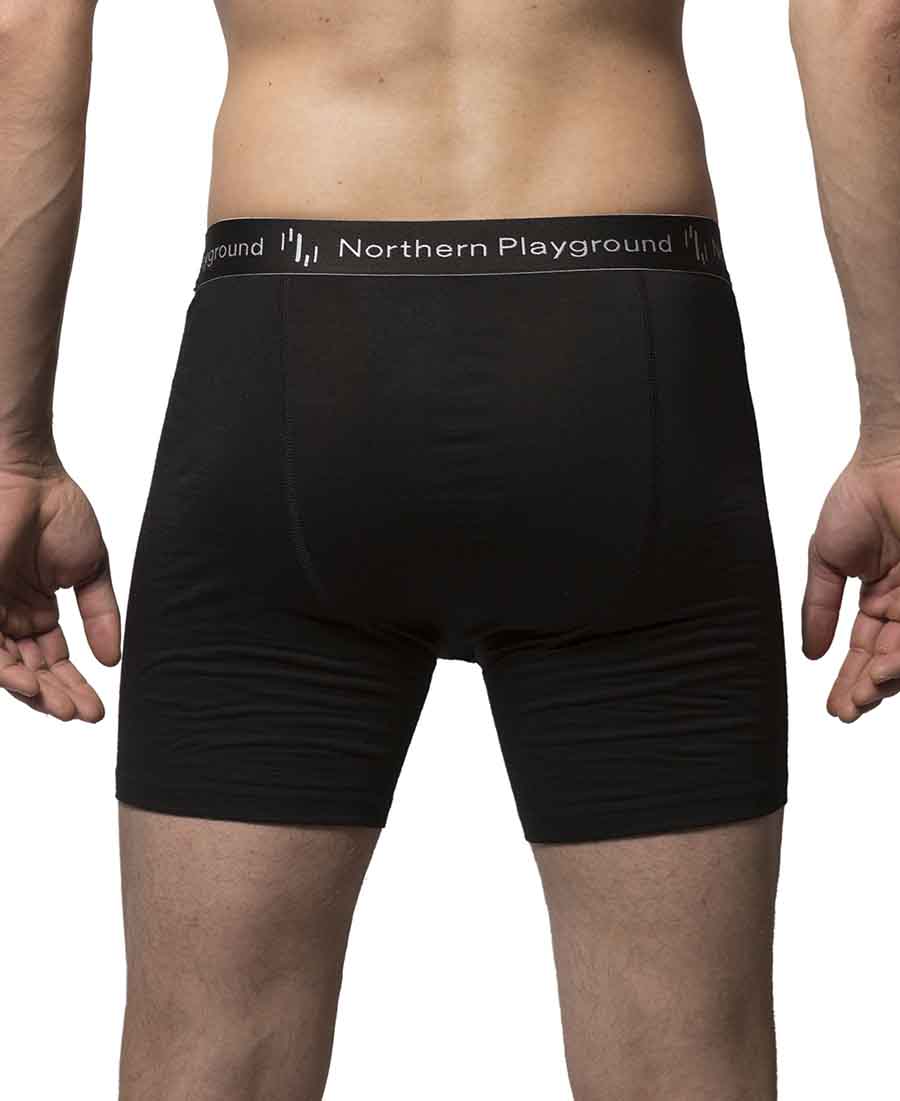 organic wool & silk boxers mens by northern playground for aktiv scandinavian outdoor wear back view