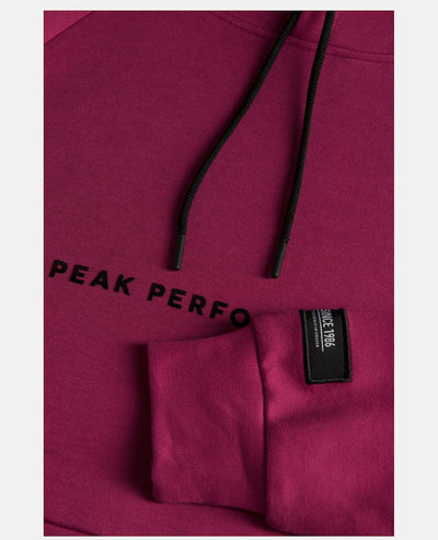 Detail view of Pink hoodie for women by Peak Performance