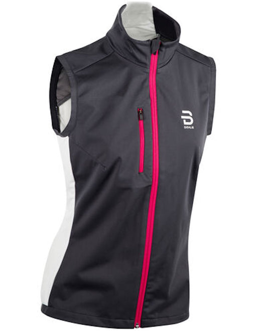 Dark running vest with pink zipper for women by Daehlie